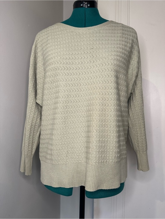 VILA Sweaters - VILA Cream Textured Crew Neck Sweater